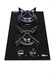 FISCHER COOKTOP À GÁS 2 BOCAS FIT LINE TREMPE IRON MESA VIDRO PRETO BIVOLT 36305-102669