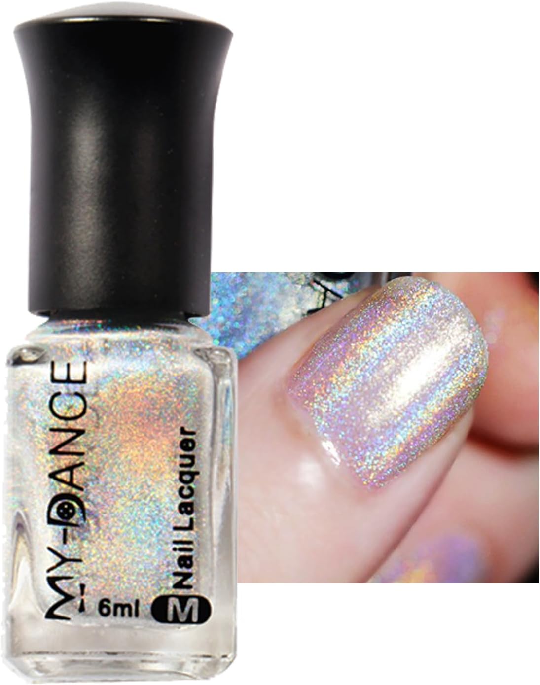 Nail Polish Glitter Nail Polish 6ml Nail Varnish Magic Rainbow Silver