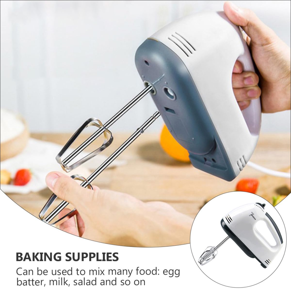 Sbattitore Elettrico Compatto 7 Velocità in Plastica e Acciaio Inox | Miscelatore da Cucina, Uso Domestico e Baking, per Amanti della Preparazione di Dolci e Montare la Panna