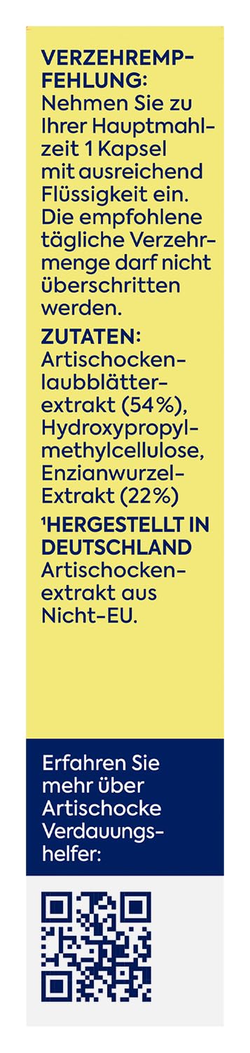 Zirkulin Artischocke Verdauungshelfer 180 Kapseln - 60.000mg pro Kapsel- Hochdosiert - effektive Unterstützung der natürlichen Fettverdauung - wohltuend für Magen, Leber und Galle