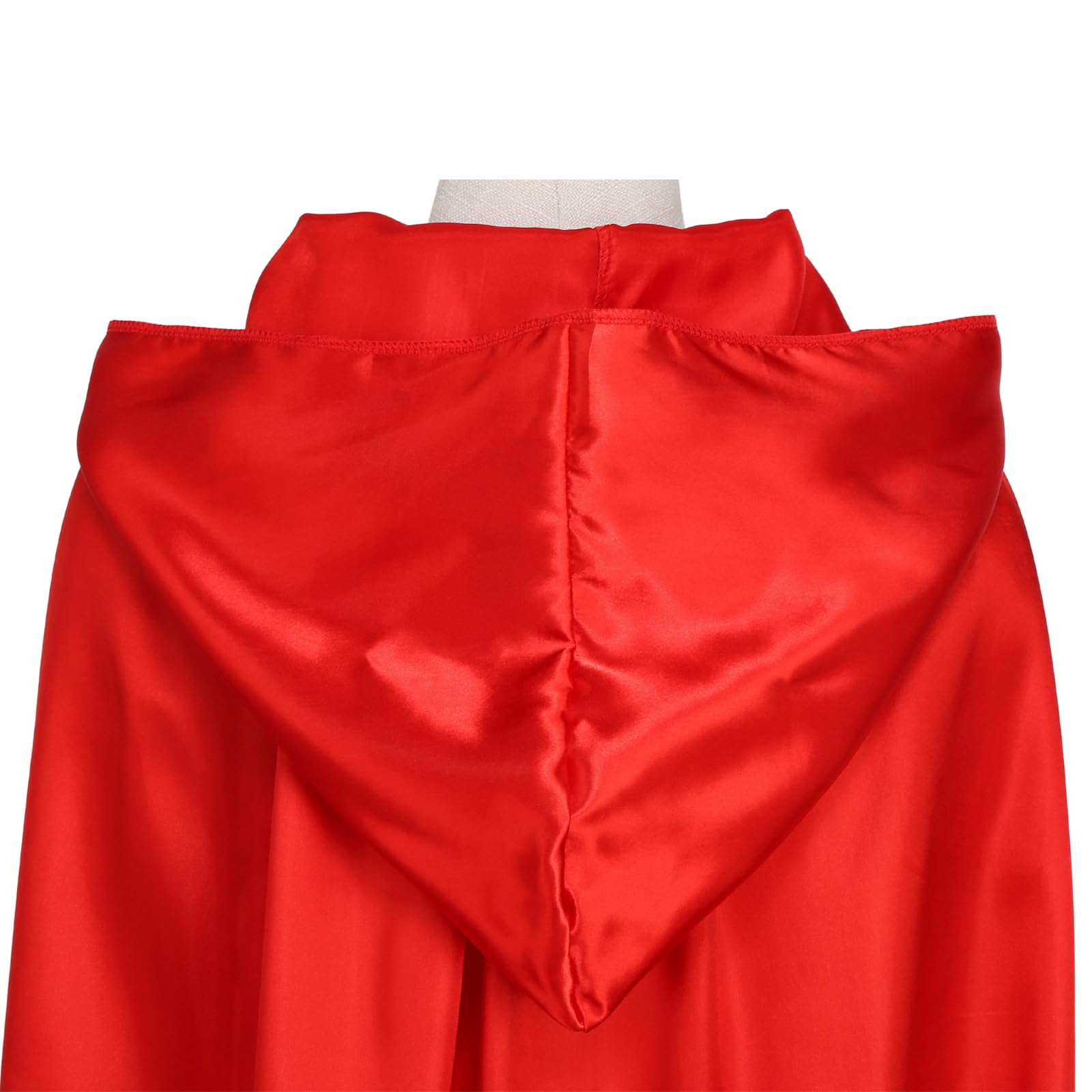RRCBMD Adult Satin Hooded Cloak Unisex Long Red Cape with hood Ponchos Women Men Halloween Cosplay Cloak Costume 59.0Inch - Image 2