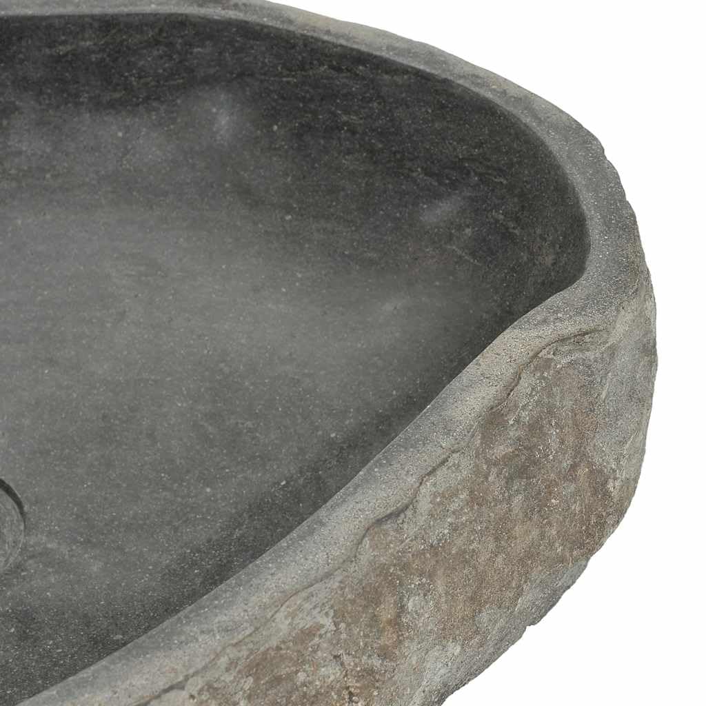 vidaXL Umywalka z kamienia rzecznego, owalna, (45-53) x(34-41) cm