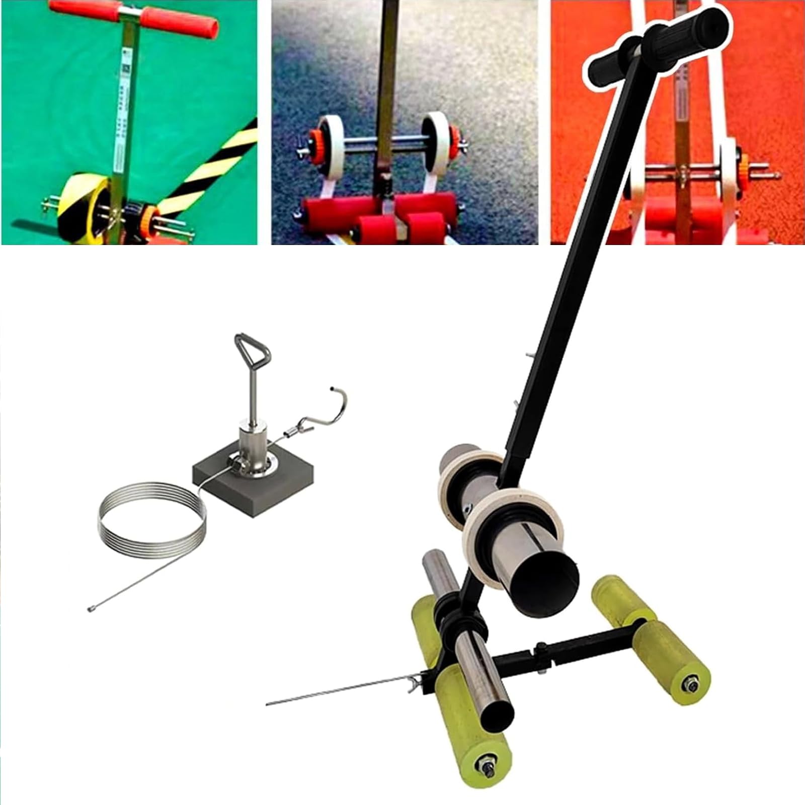 Macchina Traccialinee, Strumento per Segnaletica Stradale Con Strumento per Marcatura Circolare, Spaziatura Regolabile 4-28 Cm, Larghezza Massima Del Nastro 14 Cm, Per Marcature E Strisce Precise