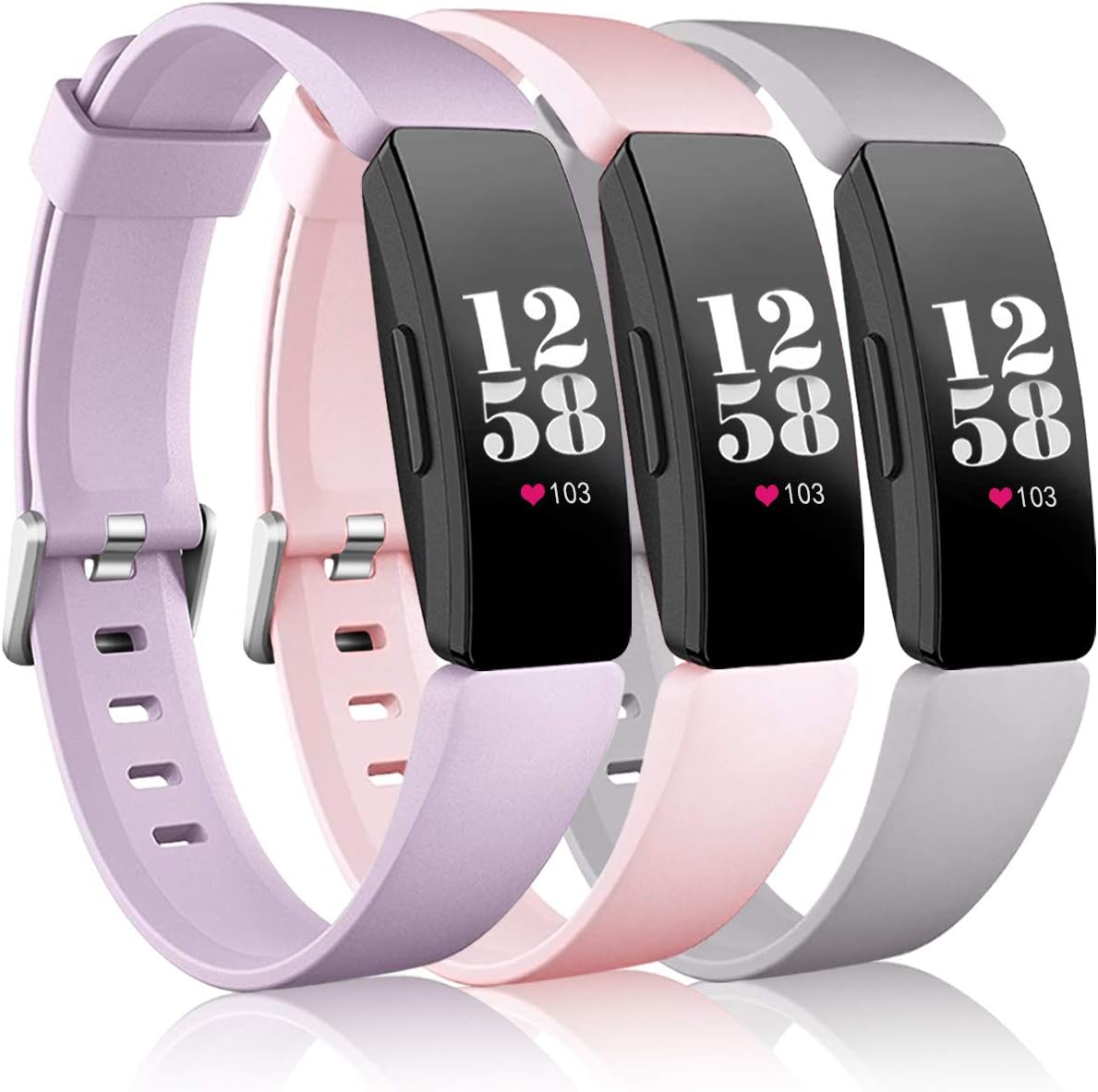 Bands Compatible with Fitbit Inspire HR & Inspire & Ace 2 Fitness Tracker for Women Men, 3-Pack, Small, Large