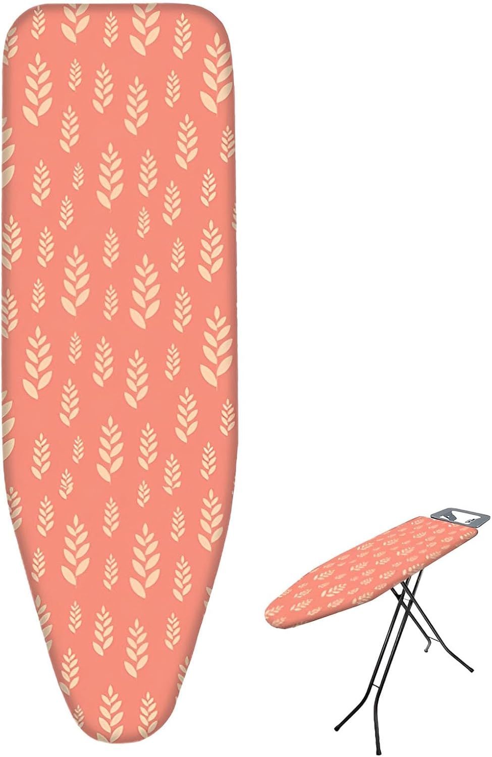 Ironing Board Cover and Pad Cord Fastener, Heat Reflective Replacement Cover Fits Boards 90 - 120 x 30 - 38 cm(Orange,51.1x19.6in/130x50 cm)