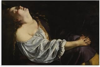 Artemisia Gentileschi Painter Works《Mary Magdalen in Ecstasy》Printed Posters Painting On Canvas Wall Art Scroll Picture Print Living Room Walls Decor Homes 12x18inch(30x45cm)