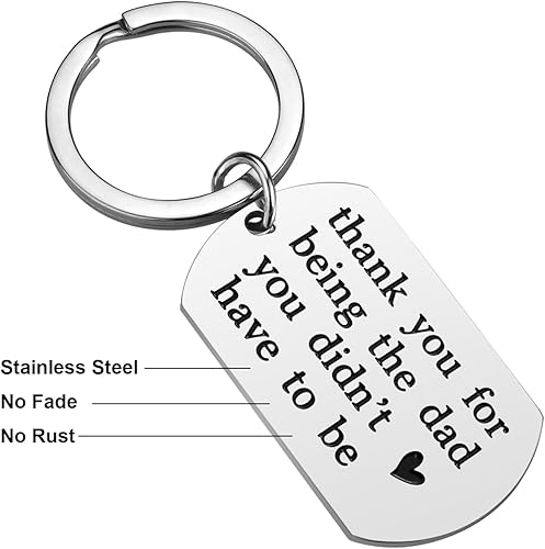 Miniatura 2 de iWenSheng Llavero de regalo para padrastro Día del Padre, cumpleaños, Navidad, regalos para padrastro de hija e hijo