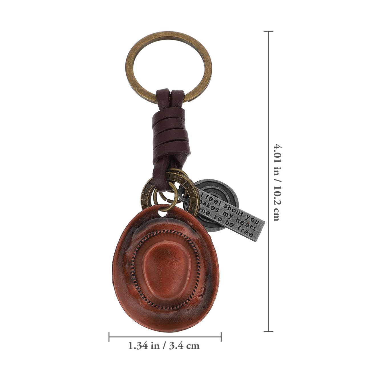 1pc Vintage Hat Key Ring Metal Keychain for Car Keys Fashionable Western Key Holder Present for Men Women and Students Creative Cowpoke Accessory with Easy Attachment - Image 2