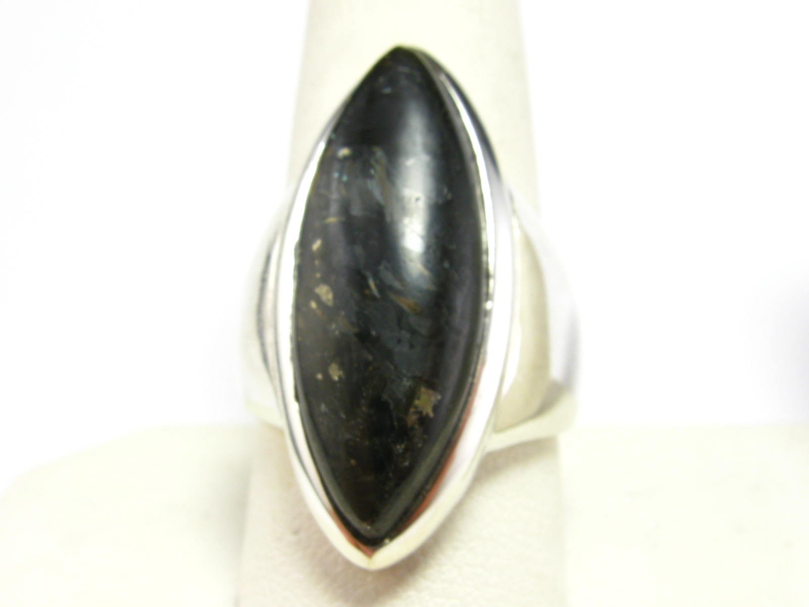 Nuumite Nuummite Sterling Silver Ring from Greenland - Size 8.5