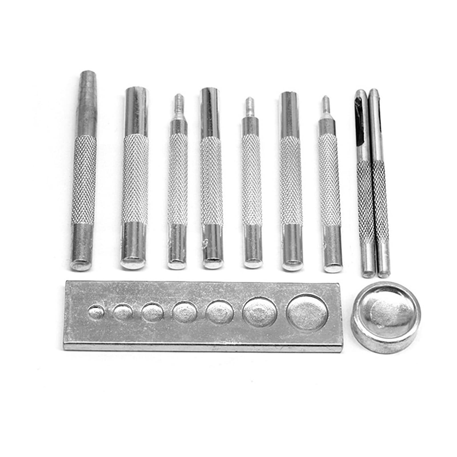 11x Heavy Duty Leather Tool for Installing Snap Fasteners Pressing Studs Rivets and Grommets Buttons Set
