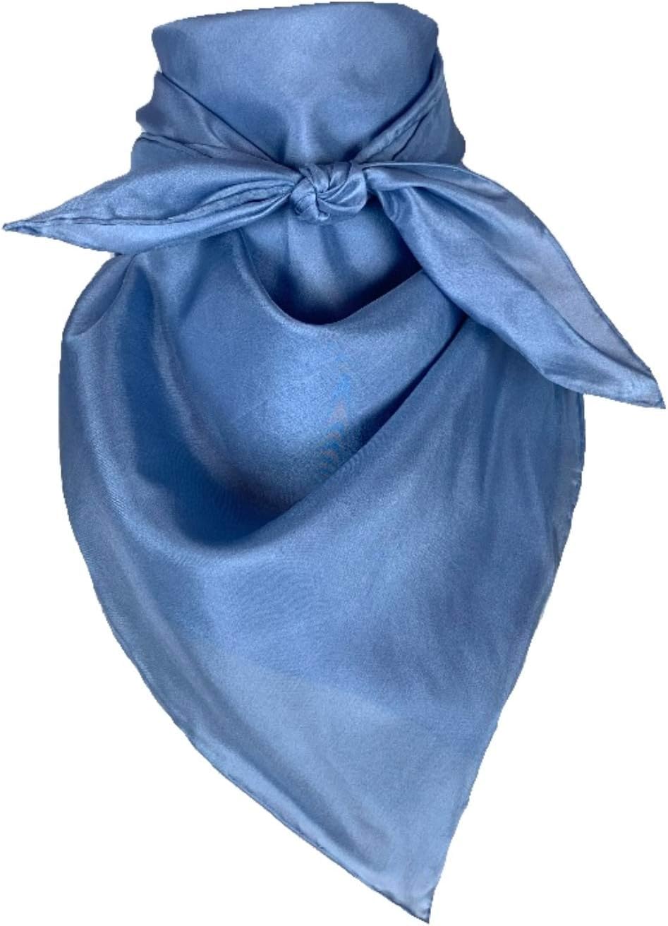 Wyoming Traders Solid Cowboy Wild Rag 100% Silk Scarf Bandana Multiple Colors L 34.5" and XL 42"
