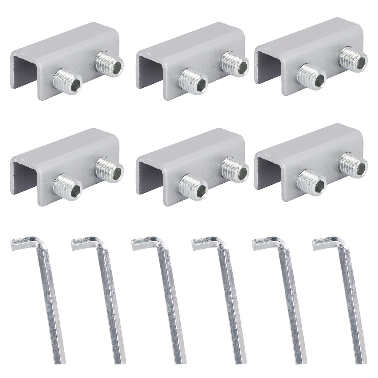 6Pcs Sliding Window Locks, Adjustable Door Sash Security Stopper, Children Safety Protective Locks Suitable with Hey Key and Anti-wear Shim for Sliding Door and Window
