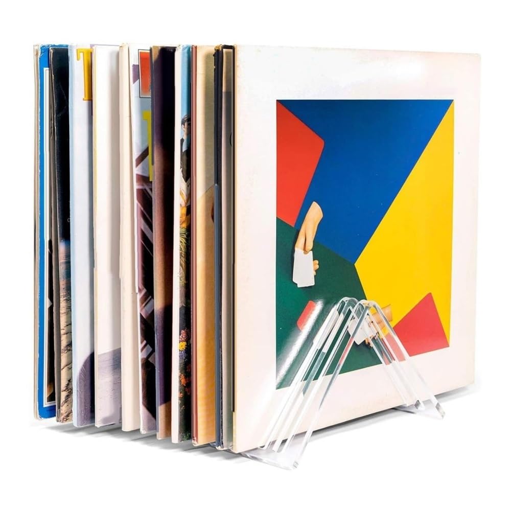 Trójkątny stojak na płyty winylowe C, akrylowa półka ekspozycyjna, uchwyt na biurko, mieści do 12 albumów LP, Slish Sto Solut dla miłośników muzyki