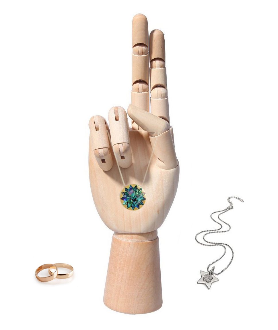 Modellhand aus Holz - 7" die Hölzerne Art Schaufensterpuppe Hand Brille Halter Schmuck Display steht - links/rechts Hand Abbildung Prüfpuppe Handmodell für Zeichnung