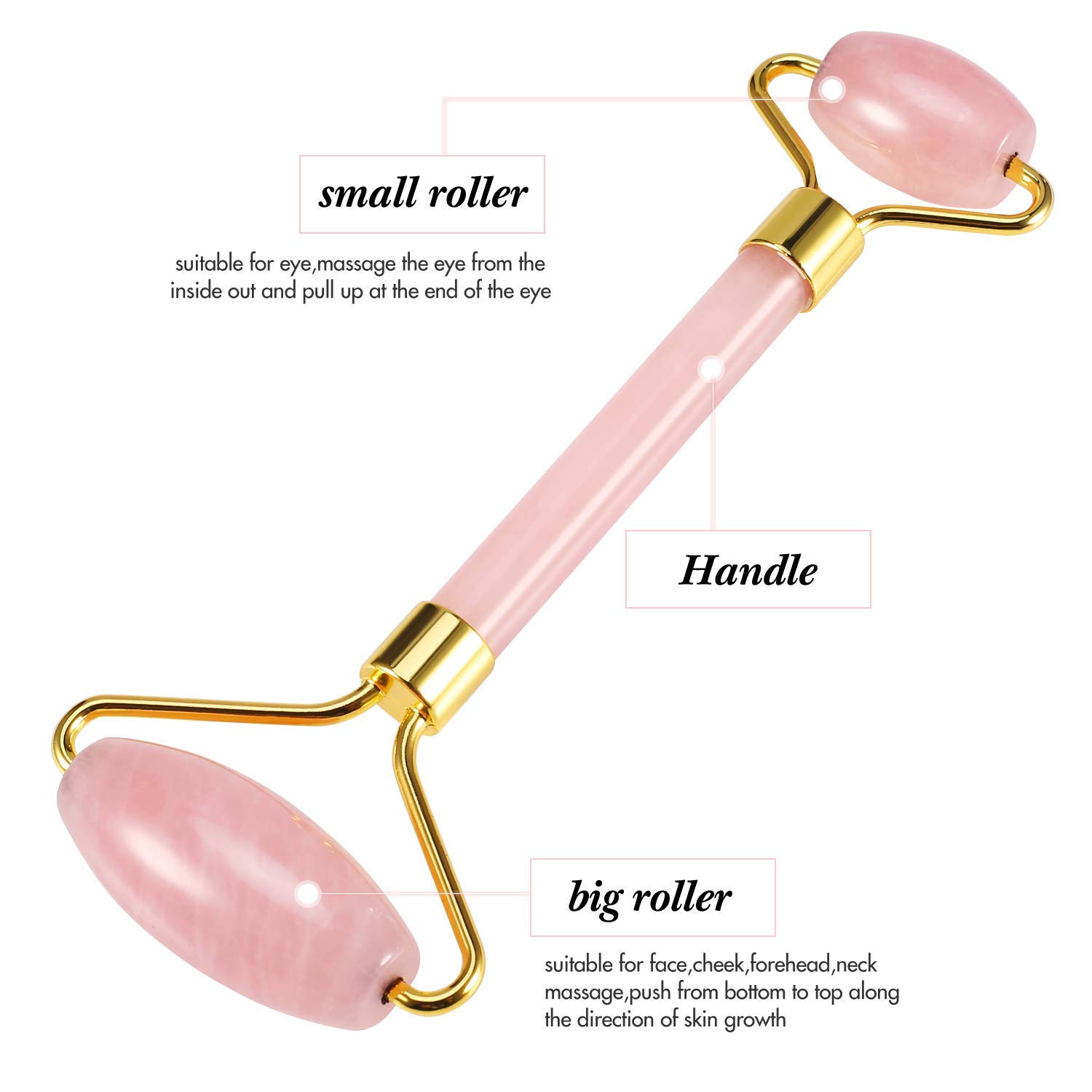 GHzzY Jade Roller & GUA SHA Set - Gesichtswalzenmassagegerät für Gesicht, Hals, Haut, Anti-Aging, Abnehmen der Wangen, Faltenfreiheit und Aufhellung von Augenringen