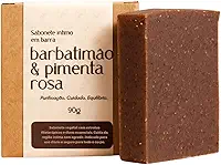 Sabonete Íntimo Feminino de Barbatimão e Pimenta Rosa Natural com Óleos Essenciais Controle do pH Limpeza Hidratação Reduz Cheiro - 90g