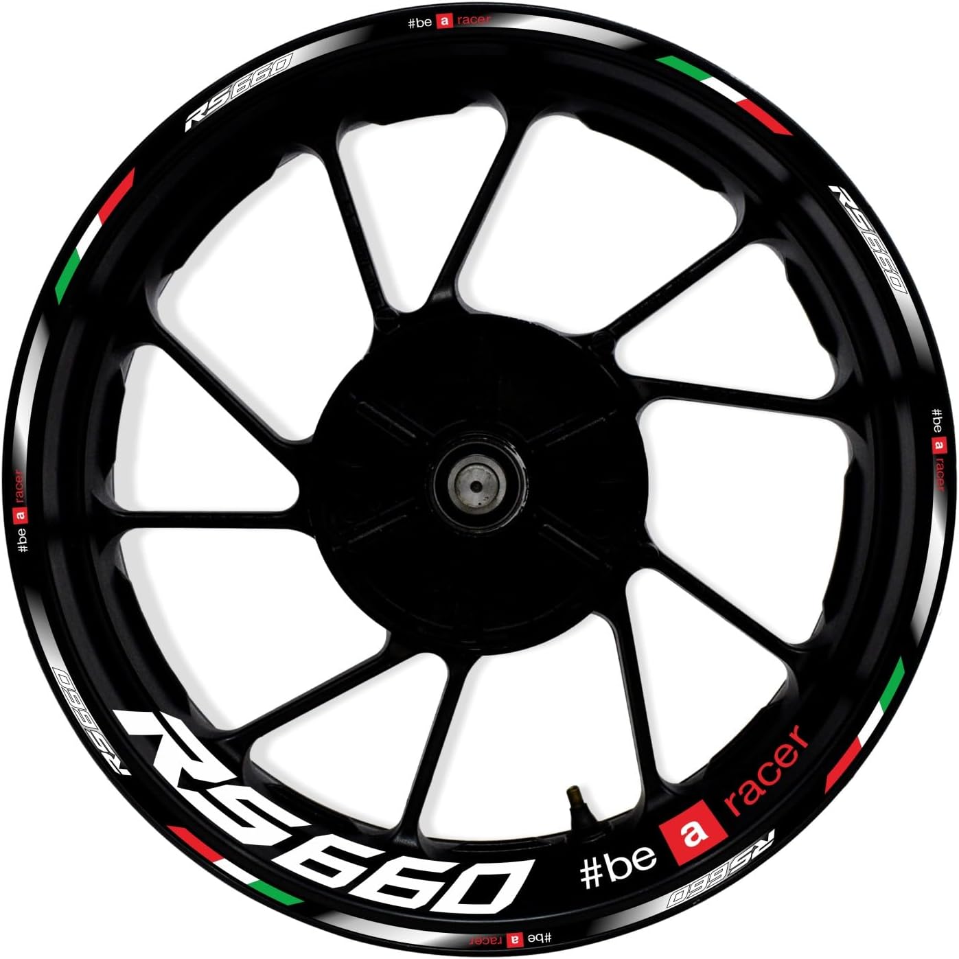 Motorcycle Reflective Wheel Stripes kit Vinyl Wheel Rim Stickers Compatible with Aprilia RS660 2020-2023 (White)