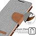 GOOSPERY Canvas Wallet for Samsung Galaxy Note 10 Plus Case (2019) Denim Stand Flip Cover - Grey