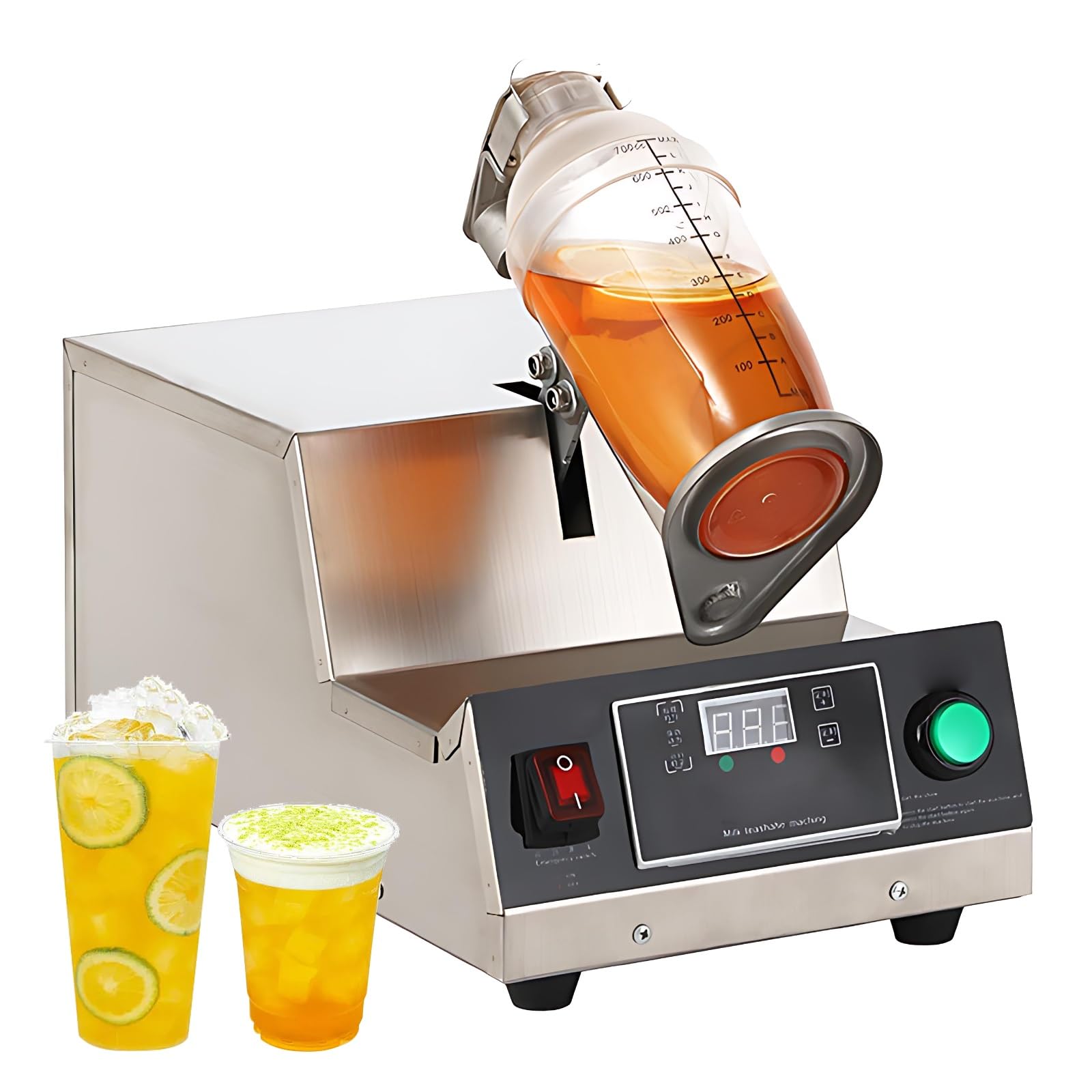 Shaker automatico per cocktail, shaker elettrico per bubble tea da 140 W con display digitale, tempo regolabile da 0 a 180 secondi, shaker per tè al latte con piedini antiscivolo