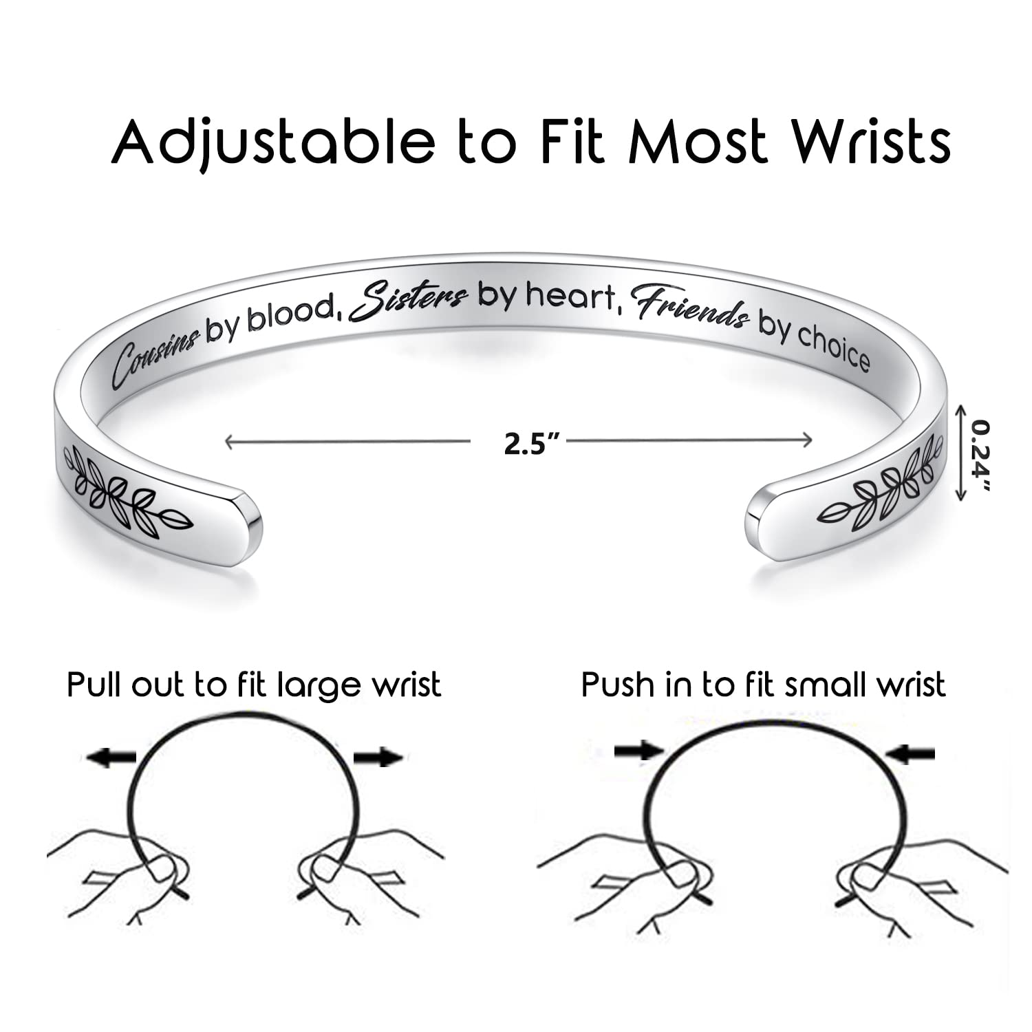 Pulseras para mujeres, adolescentes, niñas, mejor amiga, hermana, madre, hija, nieta, prima, personalizable, cumpleaños, día de la madre, Navidad, Pascua, regalos para adolescentes, niñas 4