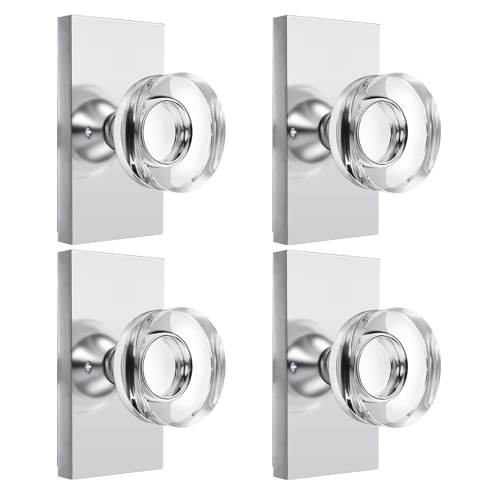 Black Glass Door Knobs with Lock - Privacy & Style -27