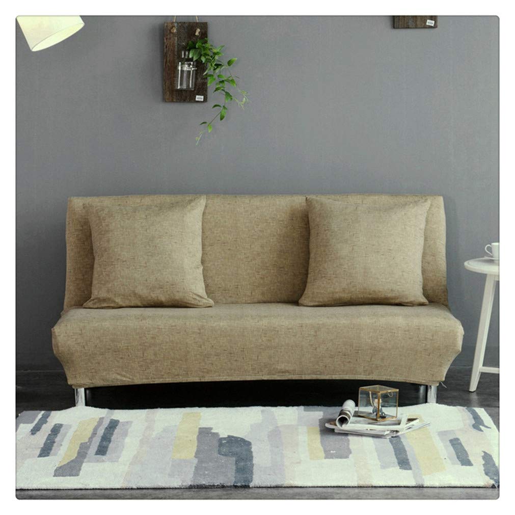 GODGETS Futon Sofa Cover, Slipcover Sofa Bed Covers Full Folding Elastic Armless, Lightweight Stretch Furniture Protector Confortable,Color 5,1 Seater(195-225CM)
