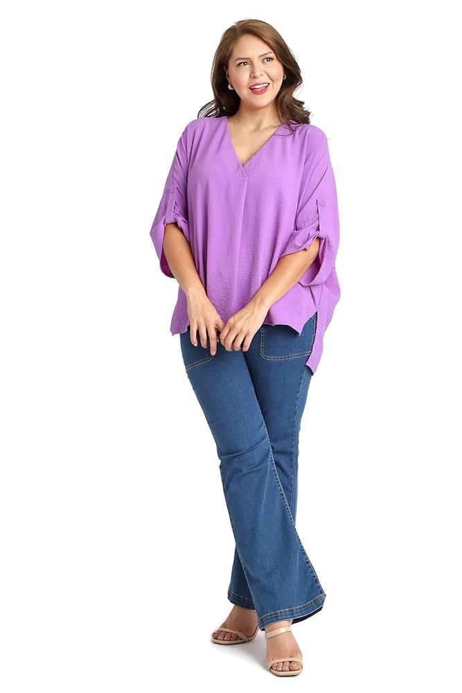 Umgee Solid Oversized Boxy Tunic Top (US, Alpha, X-Large