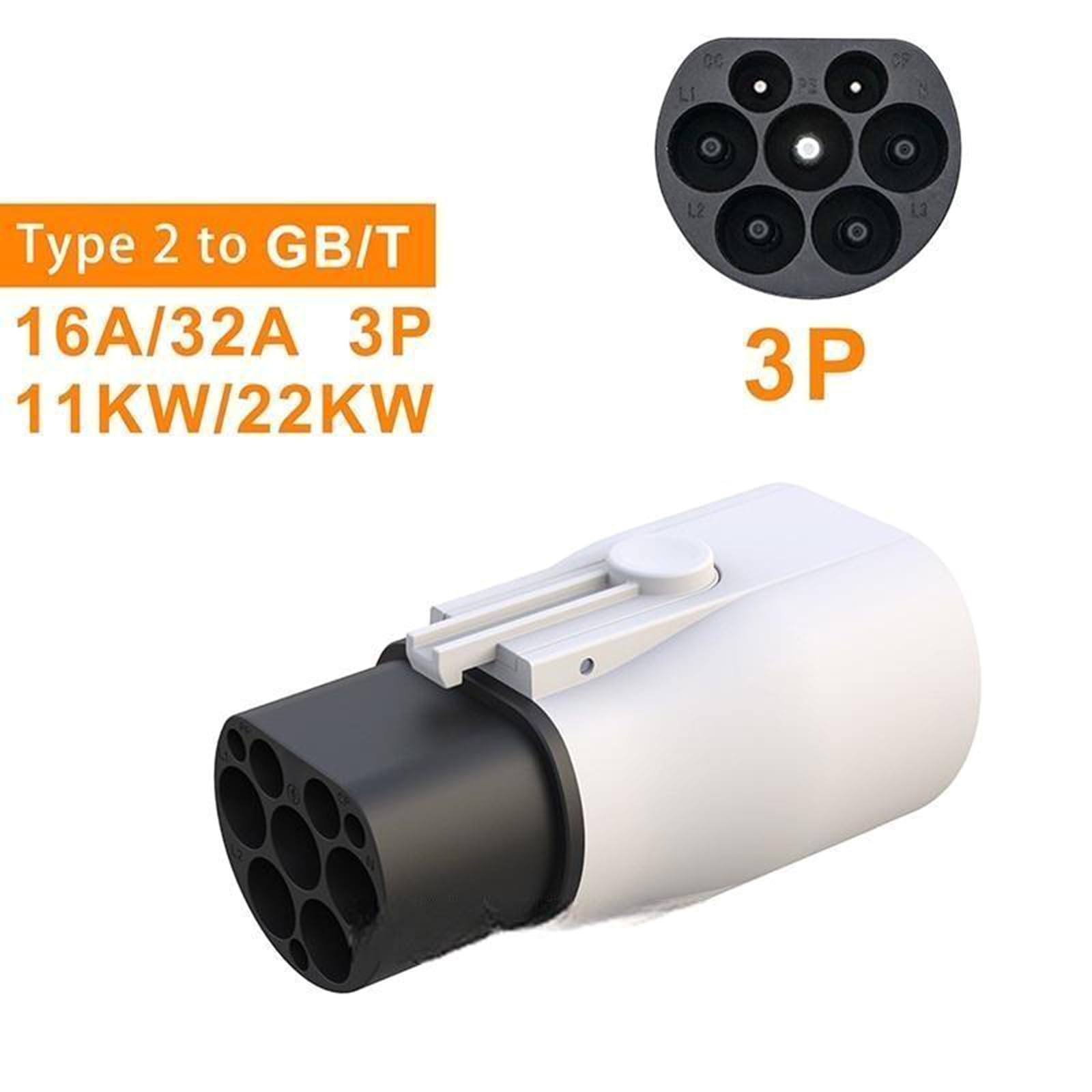Adaptador de enchufe de carga, convierte IEC62196-2 en SAEJ1772 para una rápida eficiencia de carga de coches eléctricos, viajes internacionales, salida de corriente estable