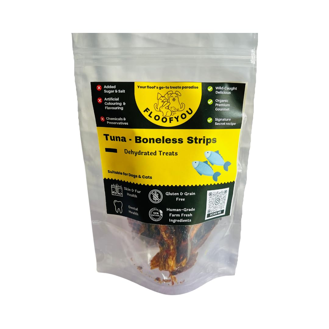 Tuna Fillet Boneless Jerky Strips Dehydrated Natural Healthy Cat Treat, All Life Stages, 1 Count, 1 Count