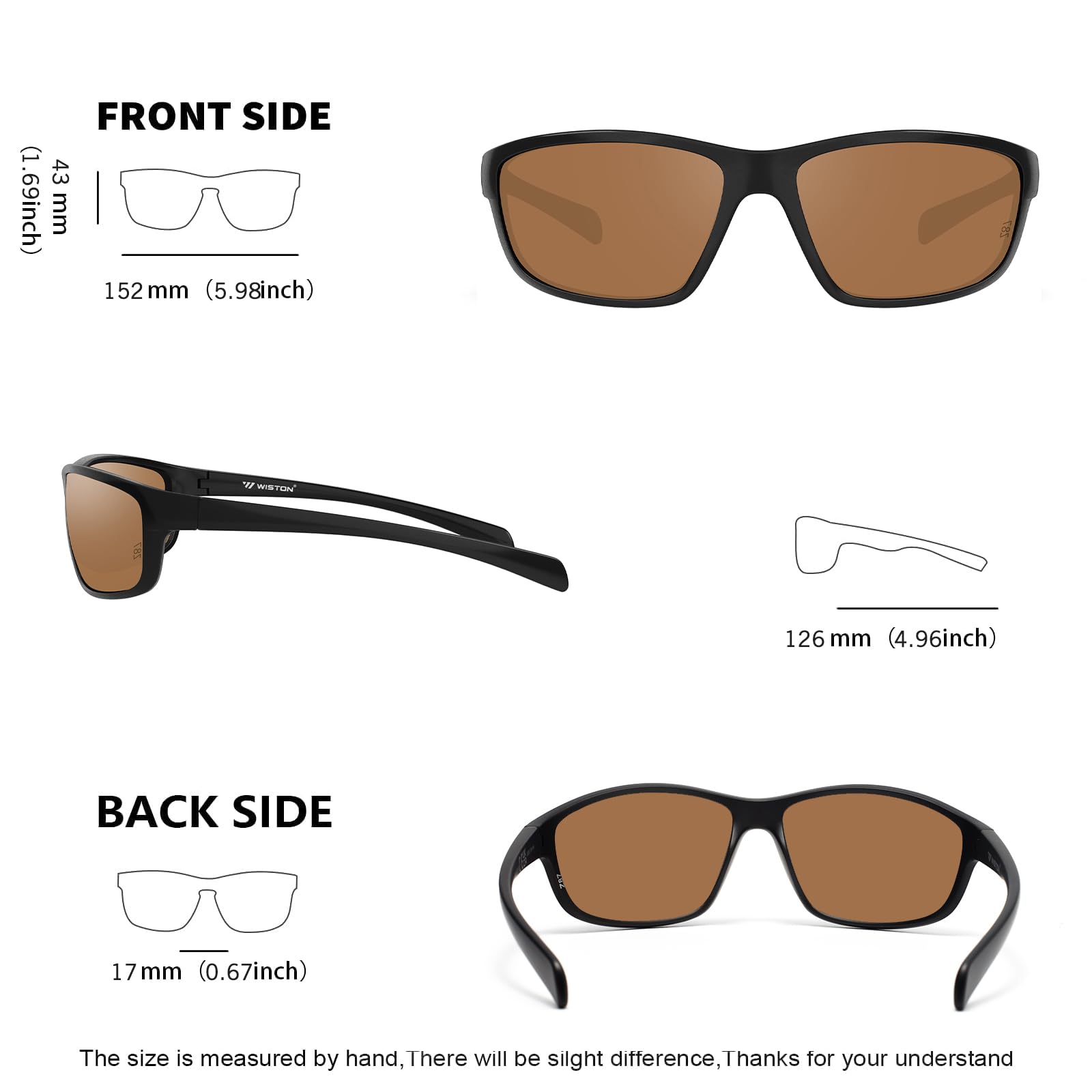 WISTON Occhiali da sole XL Z87 per grandi teste larghe uomo donna TR90 Ultralight Wrap Around Shades UV400 occhiali di sicurezza W8700