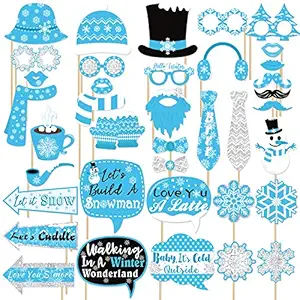 Wobbox Bollywood Style Wedding Party Prop Laser Cut Photo Booth Props DIY Kit for Party (15 Pieces)