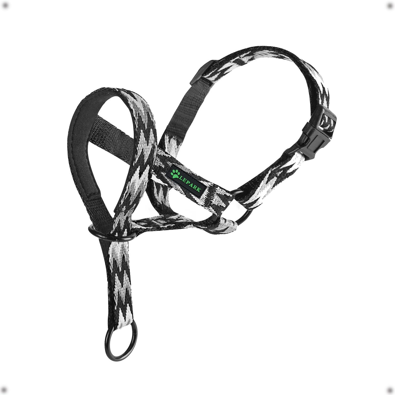 Collar Antitirones para Adiestramiento Canino, Collar de Cabeza con Diseño de Letras, Ajustable y Ligero, Ideal para Perros Pequeños, Medianos y Grandes, Previene el Tirón(S, Westilo Negro)