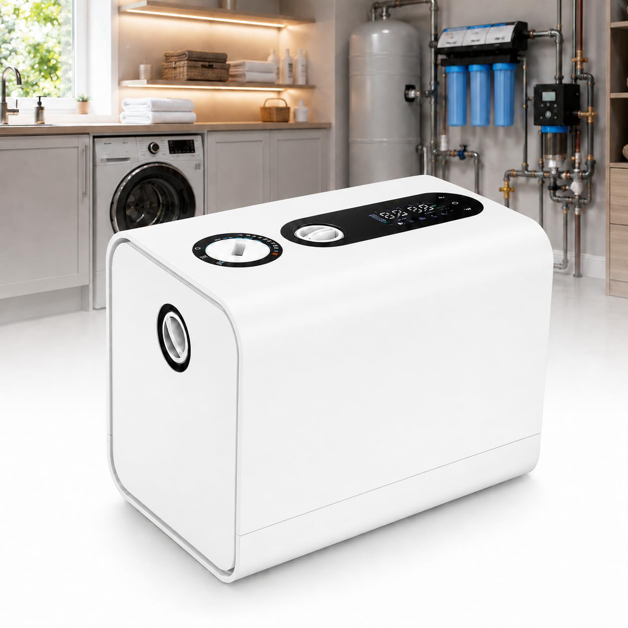 forplubossmmp Water Pressure Booster Pump, Self Priming Smart Variable Speed Pump, Constant Pressure Automatic Pump With Digital Control For Home, Shower, Faucet, Water Heater, Rv And Garden white