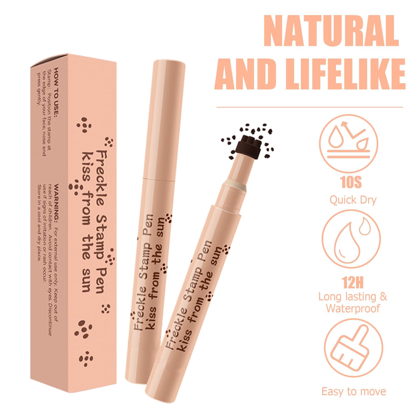 Due Penna per Lentiggini, Freckle pen Lunga Durata Impermeabile, per Un Look Naturale, a Lunga Tenuta e Waterproof, Perfetto per Il Look Quotidiano e per Le Occasioni Speciali