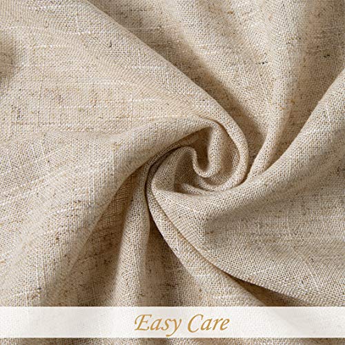Central Park Linen Tie Top Curtain Semi Sheer Window Treatment Linen Textured Decorative For Living Room Drape 84 Inch Length Treatment For Bedroom Farmhouse Rustic Curtain, Linen, 1 Panel #TOP6