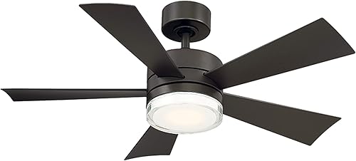 Ventilador inteligente de techo con 5 aspas, accesorio de luz LED y control de pared para interiores o exteriores y para iOS o Android, Alexa, Ventilador inteligente de techo con 5 aspas, accesorio de luz LED y control de pared para interiores o exteriores y para iOS o Android, Alexa,