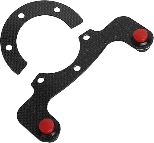 Botón de bocina del volante, kits de botones de bocina externos de fibra de carbono para volante de 6 pernos (botón doble)