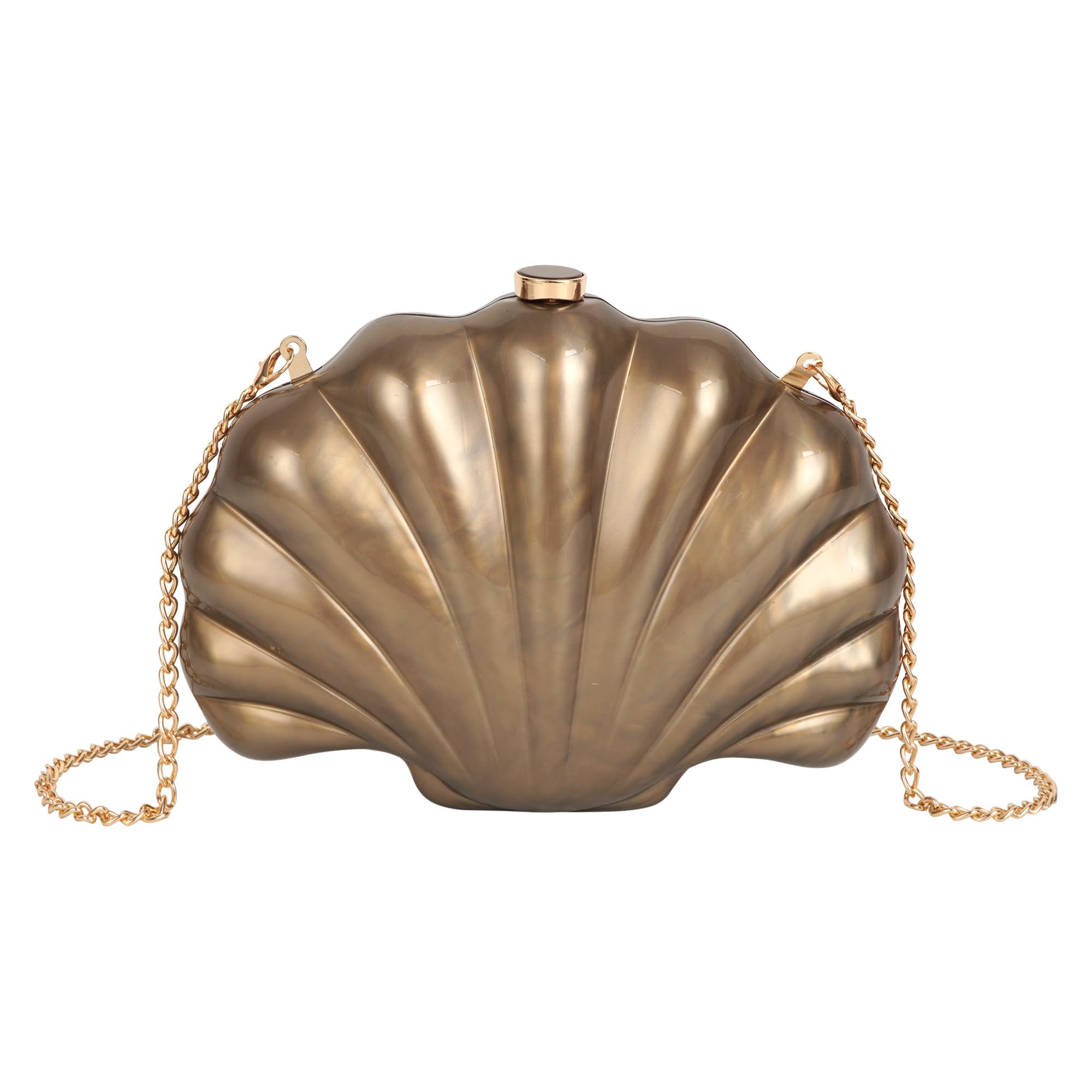 Women Seashell Evening Bag Purse Mermaid Chain Strap Clutch Handbag Shoulder Bag