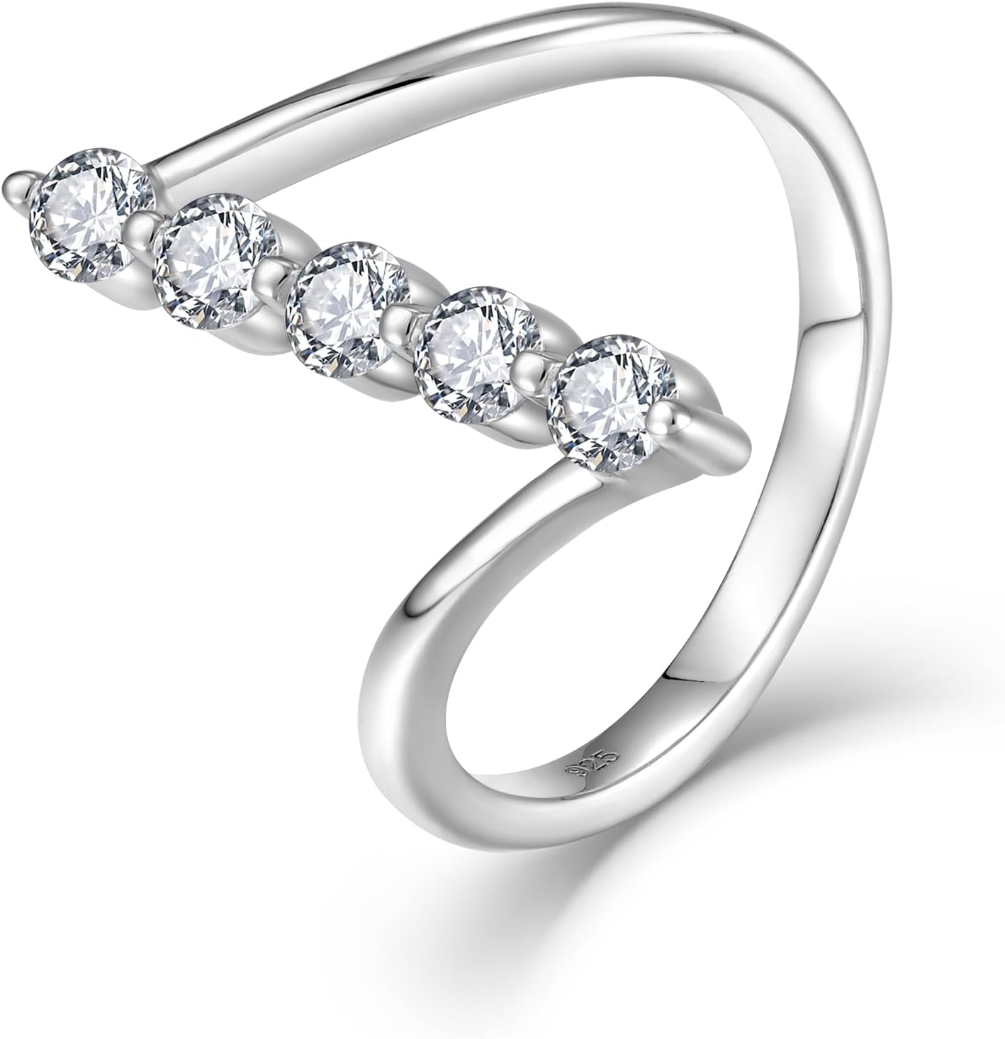 925 Sterling Silver Geometric Rings Bar Statemenr Rings for Women - Bold Fashion Jewelry Gift for Her Size 5-10