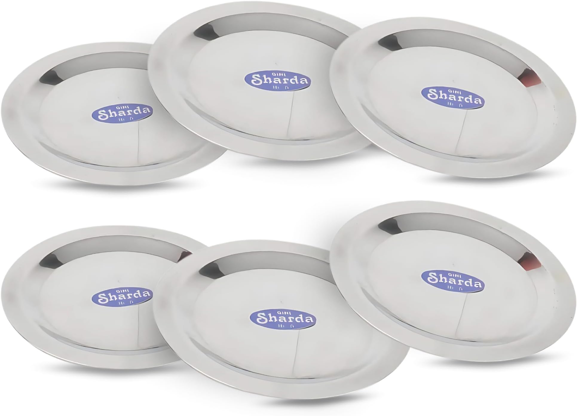 Sharda Metals Stainless Steel Set of 6 Heavy Gauge Ciba Lids, Multipurpose Round Ciba Covers for Cups, Tumblers, Glasses, Bowl and Coasters for Hot and Cold Drinks, BPA-Free, Food Grade, 5.1 Inch