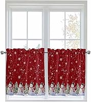 Vista 23 de Cenefa de cocina para ventanas, Día de la Independencia, pentagrama, textura de arpillera a cuadros, semitransparente, con bolsillo para barra