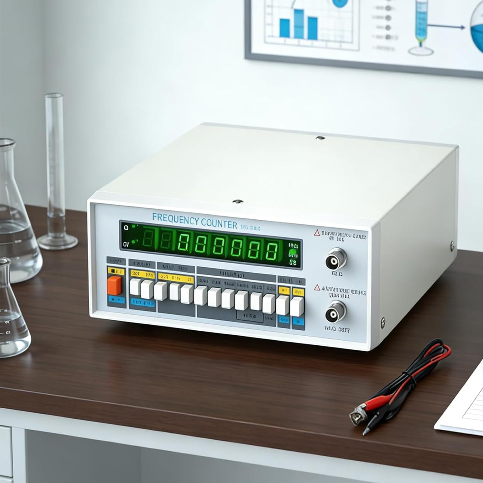 Frequenzimetro Digitale Multifunzionale, Contatore di Frequenza Ad Alta Precisione con Piedini Antiscivolo, Display a LED a 8 Cifre, Circuito a Basso Consumo, per La Manutenzione di Laboratori