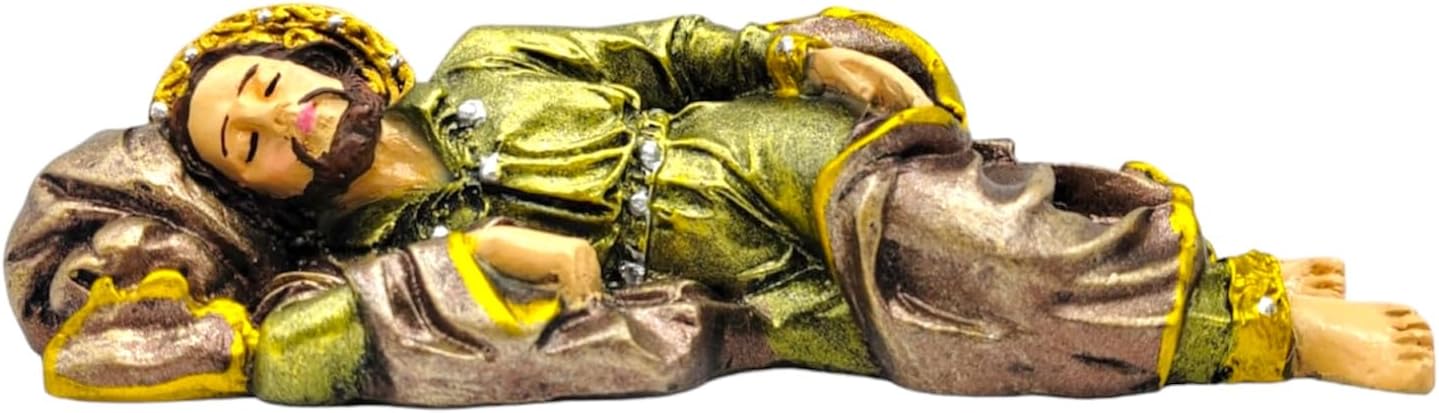 MORIN | Sleeping Saint Joseph Religious | Statue Decorative Figurine | 7.8 Inches | Natural Decorated