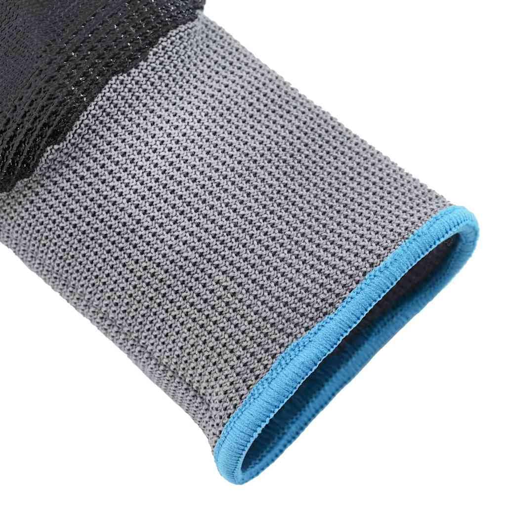 Lot de 24 gants de travail gris et noir 9/l polyester pour l'intérieur et l'extérieur