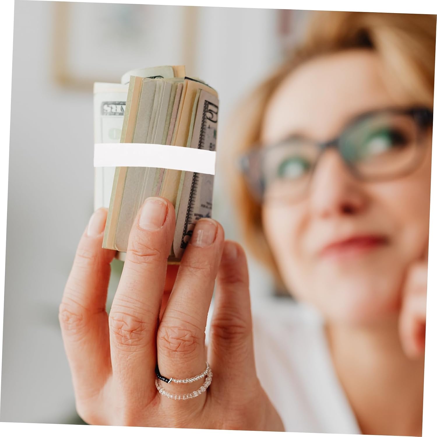 DOITOOL 1 Roll Currency Straps Money Straps Currency Sleeves Money Wraps Money Bands for Cash Money Wrappers for Bills Money Organizer for Cash Currency Bands Cash Bands White Paper Wallet