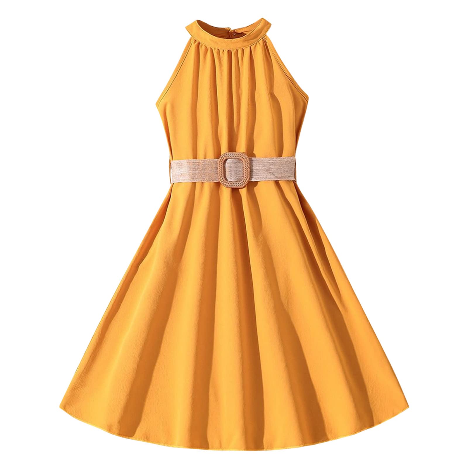 Generic Vestido de noche de niña - línea de algodón de Verano Vestido Vestido de Playa con Estampado Floral Vestido Informal para niños Casual Vestido de Niña Ropa para Niñas de 12 Meses a 10 Años