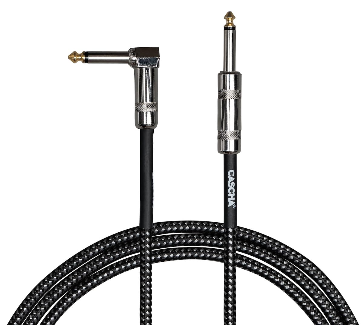 CASCHA Standard Line Guitar Cable, Angled, Black Tweed, 9 m - Image 3