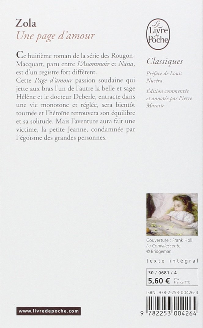 Amazon Fr Une Page D Amour Zola Emile Livres