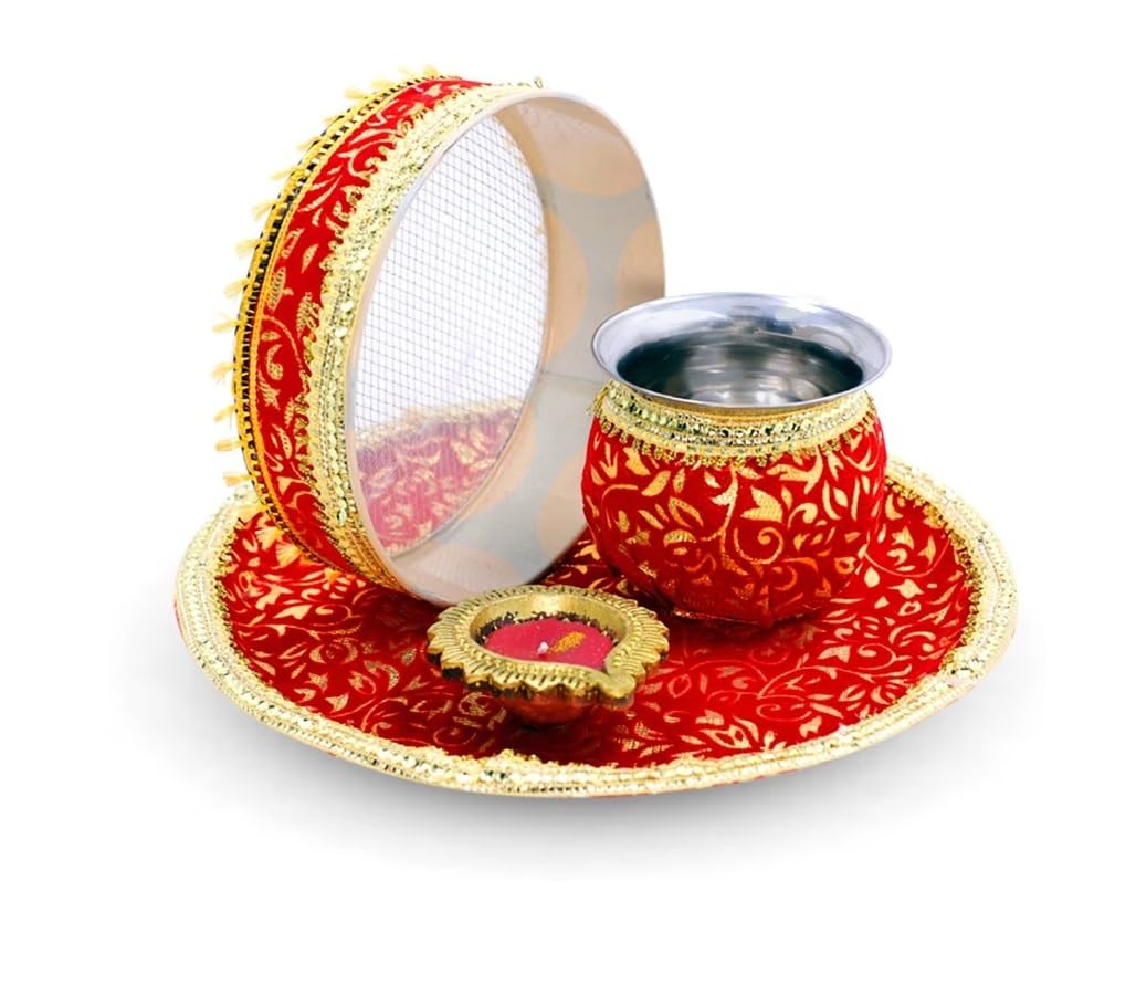Assiette Aarti Thali indienne pour illuminer vos soirées de prière et repas de fête