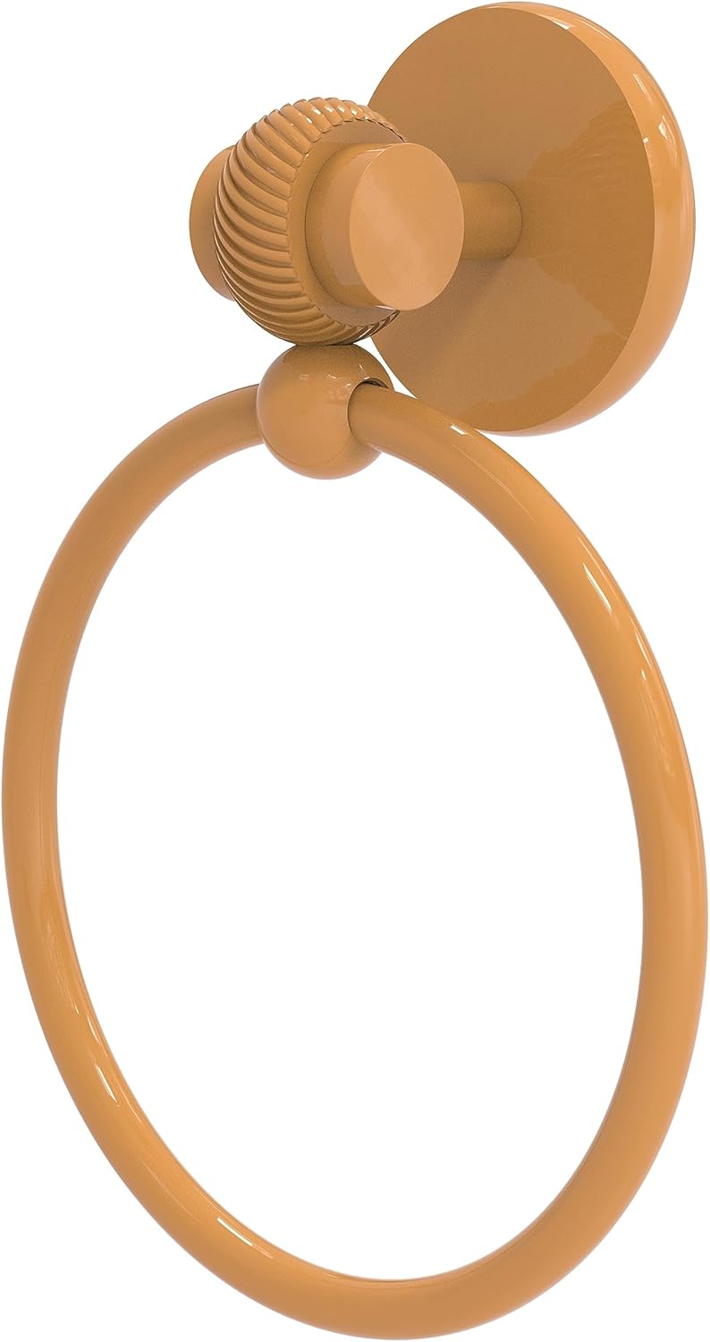 Allied Brass 7216T-ABR Satellite Orbit Two Collection Twist Accent Towel Ring, Antique Brass